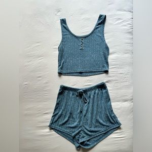 matching blue PJ set